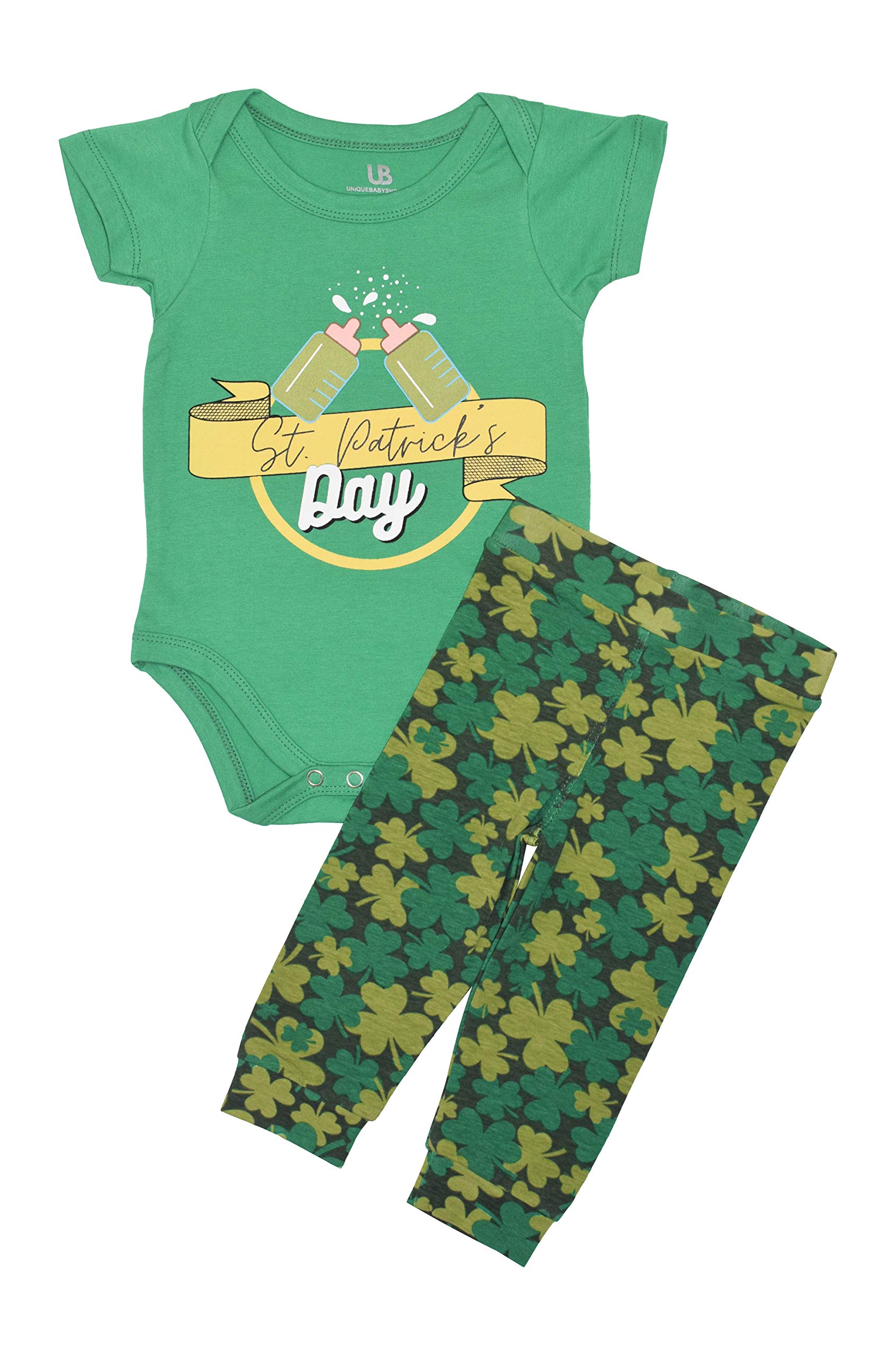 Unique Baby Unisex Cheers Bottles St Patrick's Day Onesie Outfit - Cute Holiday Outfit for Babies & Toddlers - Perfect for St. Patrick's Day Parties, Photo Shoots & Family Gatherings