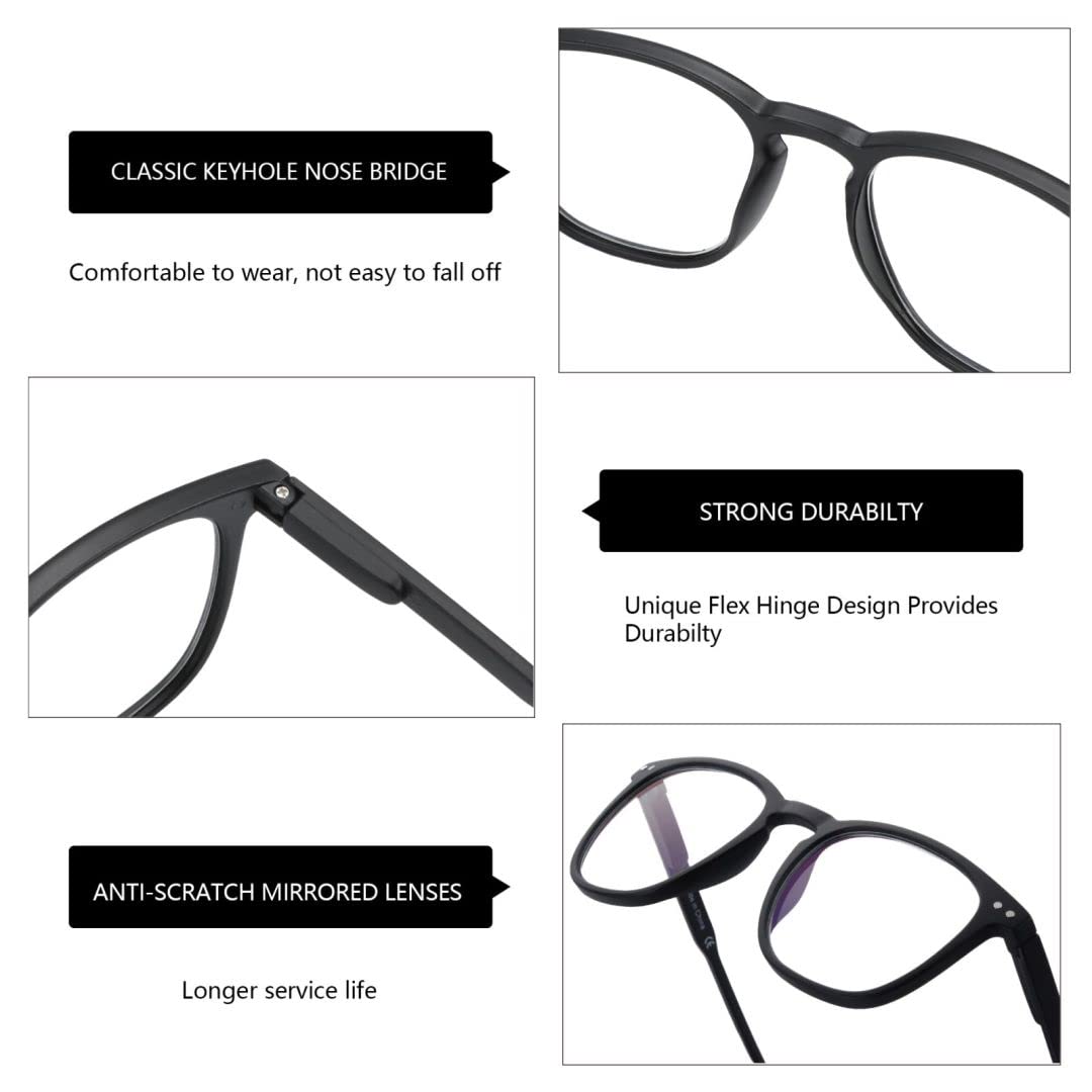 Blue Light Blocking Glasses for Women & Men - 2 Pack Anti Glare Computer Reading Glasses with Spring Hinge | Reduce Eye Strain for Office Work, Gaming & Screen Time