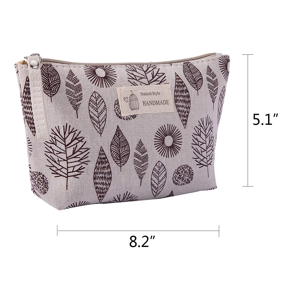 6-Piece Printed Canvas Makeup Bags Set - Multi-Functional Travel Cosmetic Organizer with Zipper for Women & Girls (6 Stylish Designs) - Perfect for Travel, Gym, Daily Use & Gift Giving