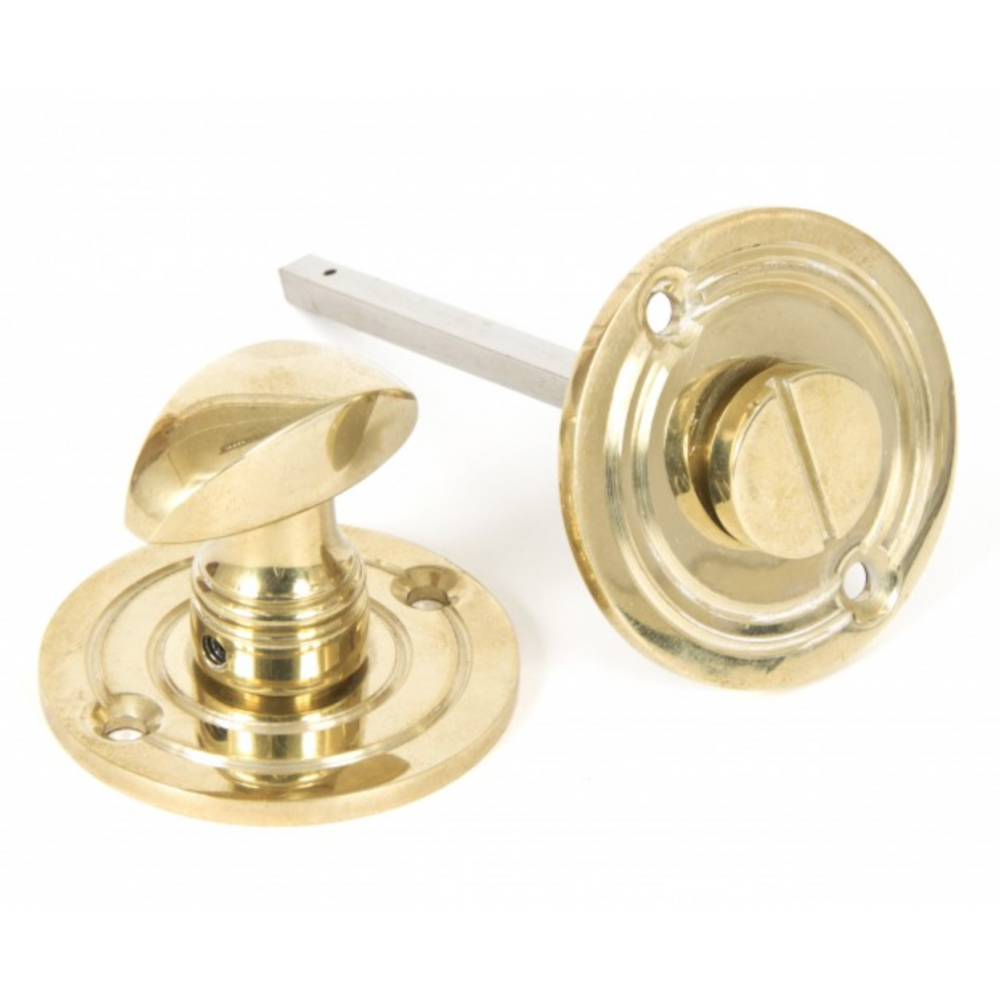 Polished Brass Round Bathroom Door Lock Thumbturn - Vintage Style Privacy Latch for Bathroom, Bedroom & Closet Doors - Easy Installation & Durable Finish