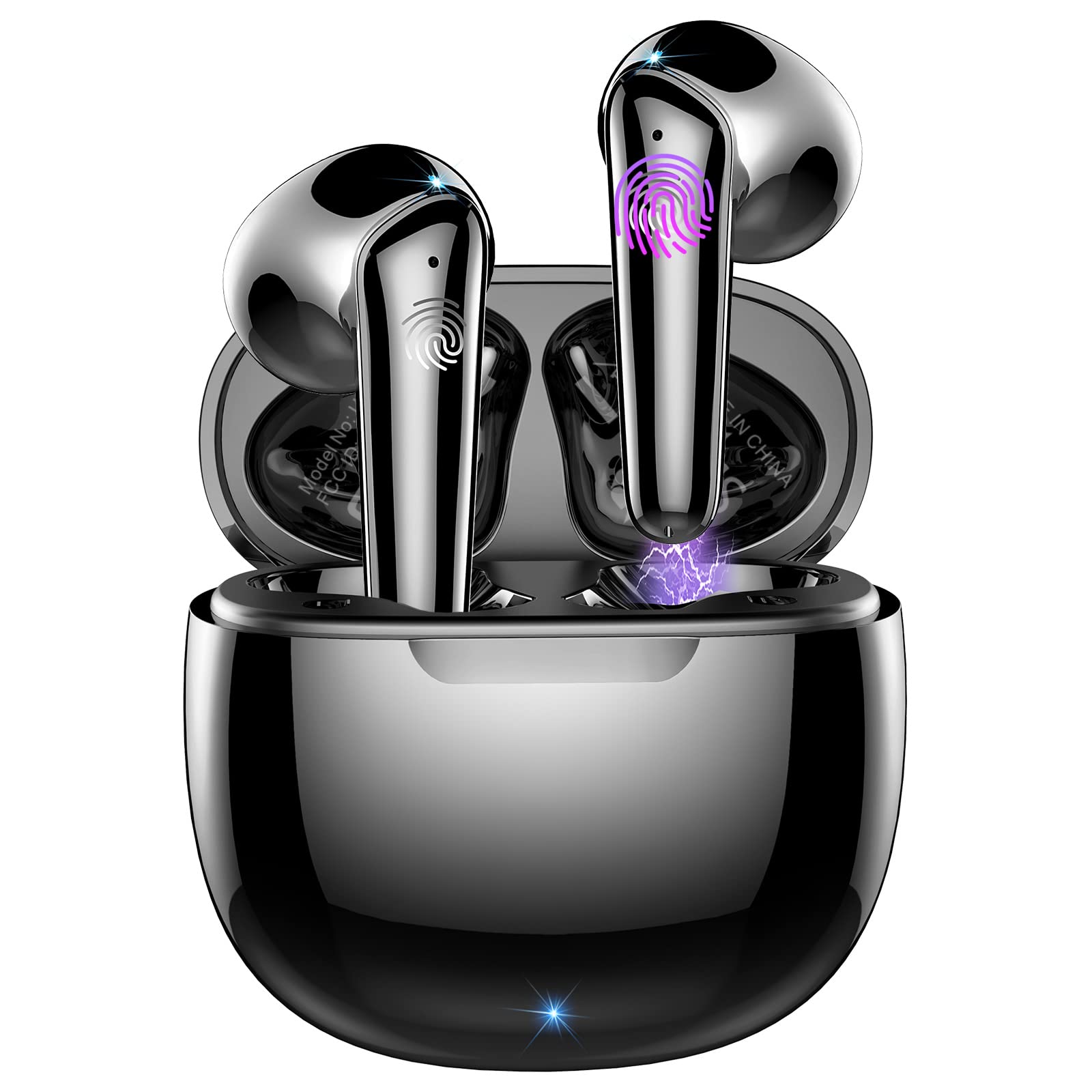 2023 Wireless Earbuds Bluetooth 5.3 with 4 Mics ENC Noise Cancelling, 40H Playtime HiFi Stereo Deep Bass IP7 Waterproof USB-C In-Ear Headphones - Perfect for Gym, Running, Travel & Work Calls
