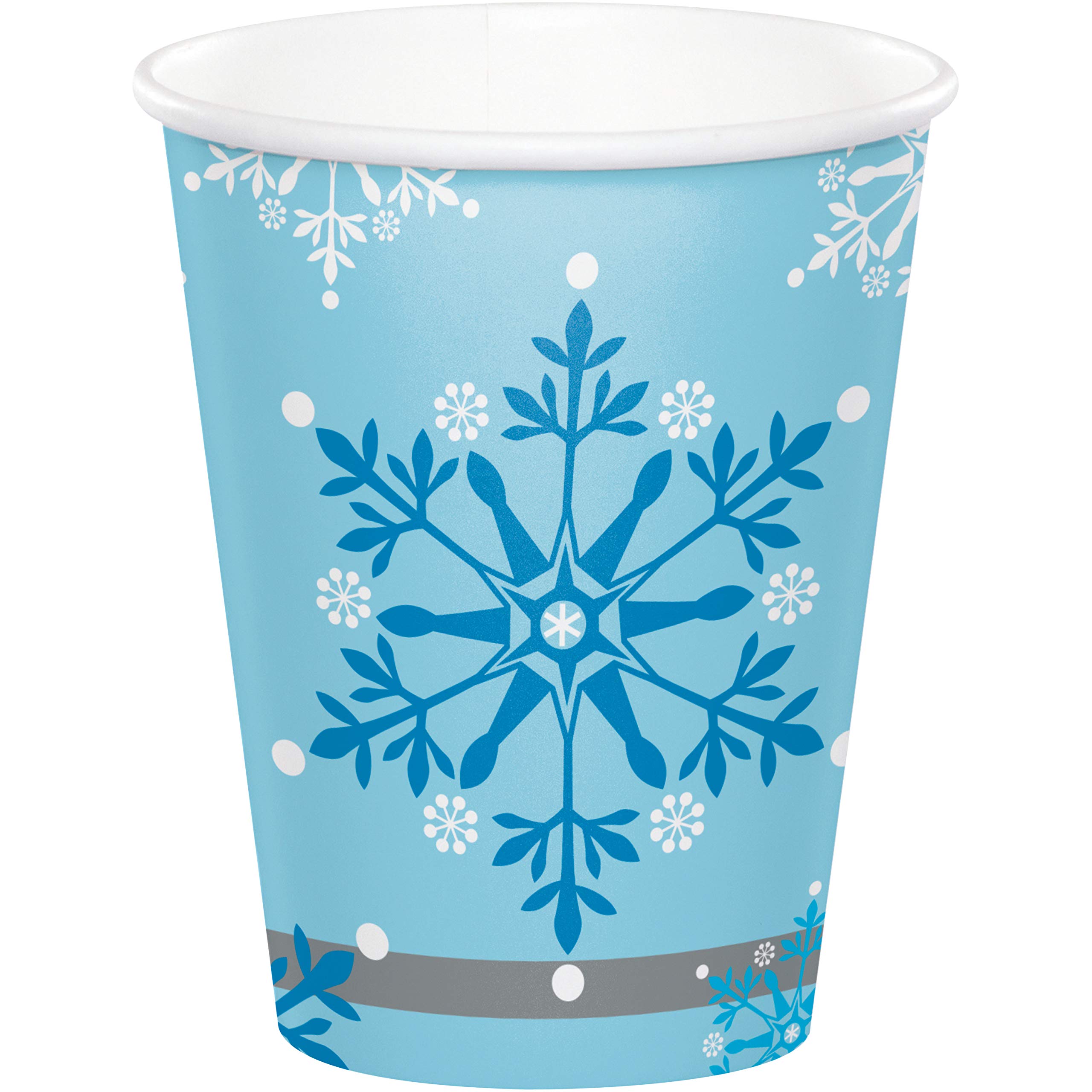 Creative Converting Snow Princess Paper Cups - 9 oz Multi-Color Disposable Cups for Parties, Weddings & Winter Celebrations