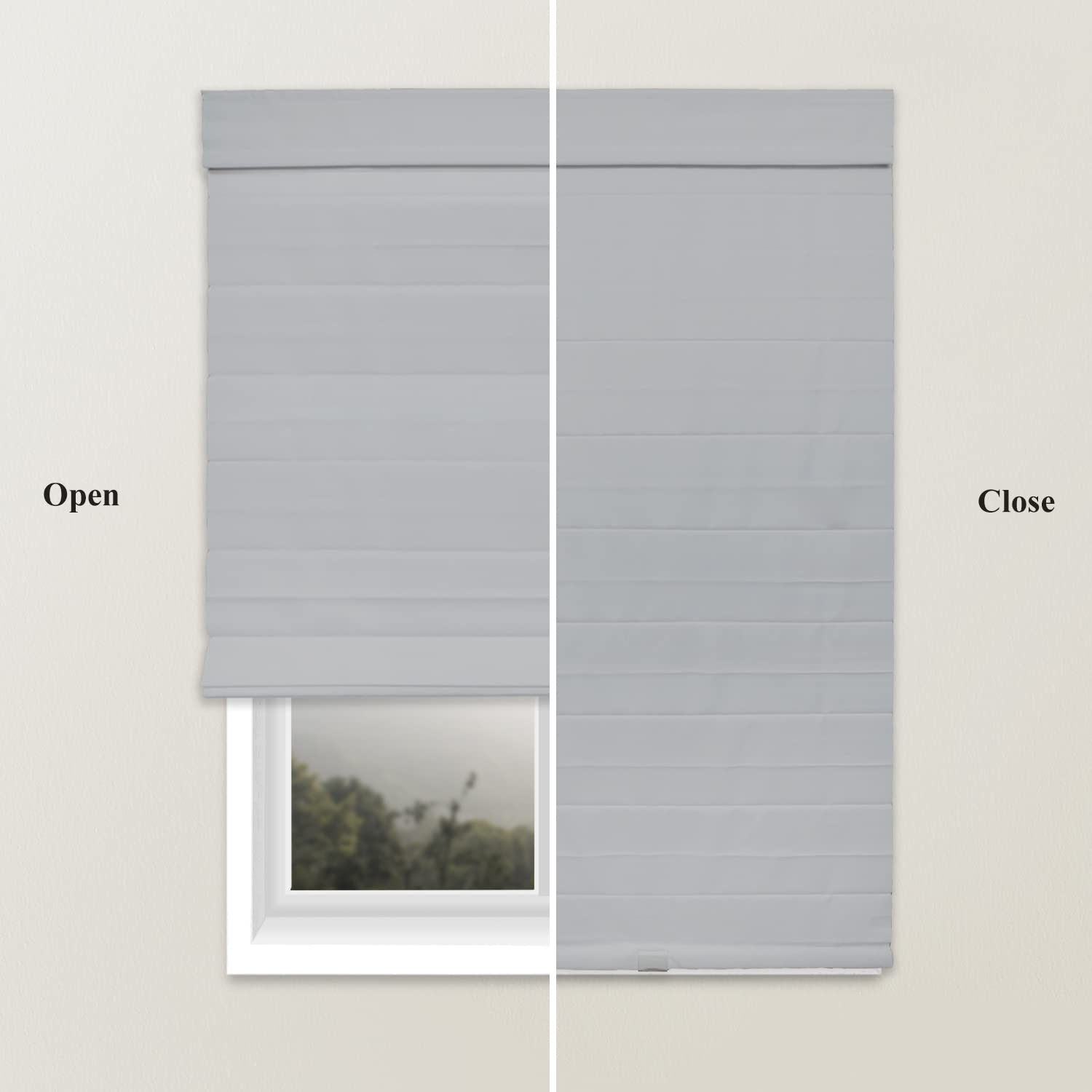 CHICOLOGY Custom Roman Shades for Windows - Light Filtering Room Darkening Window Treatments, 52.25 x 48 Inches (WxH), Daily Grey - Perfect for Living Room, Bedroom & Home Office