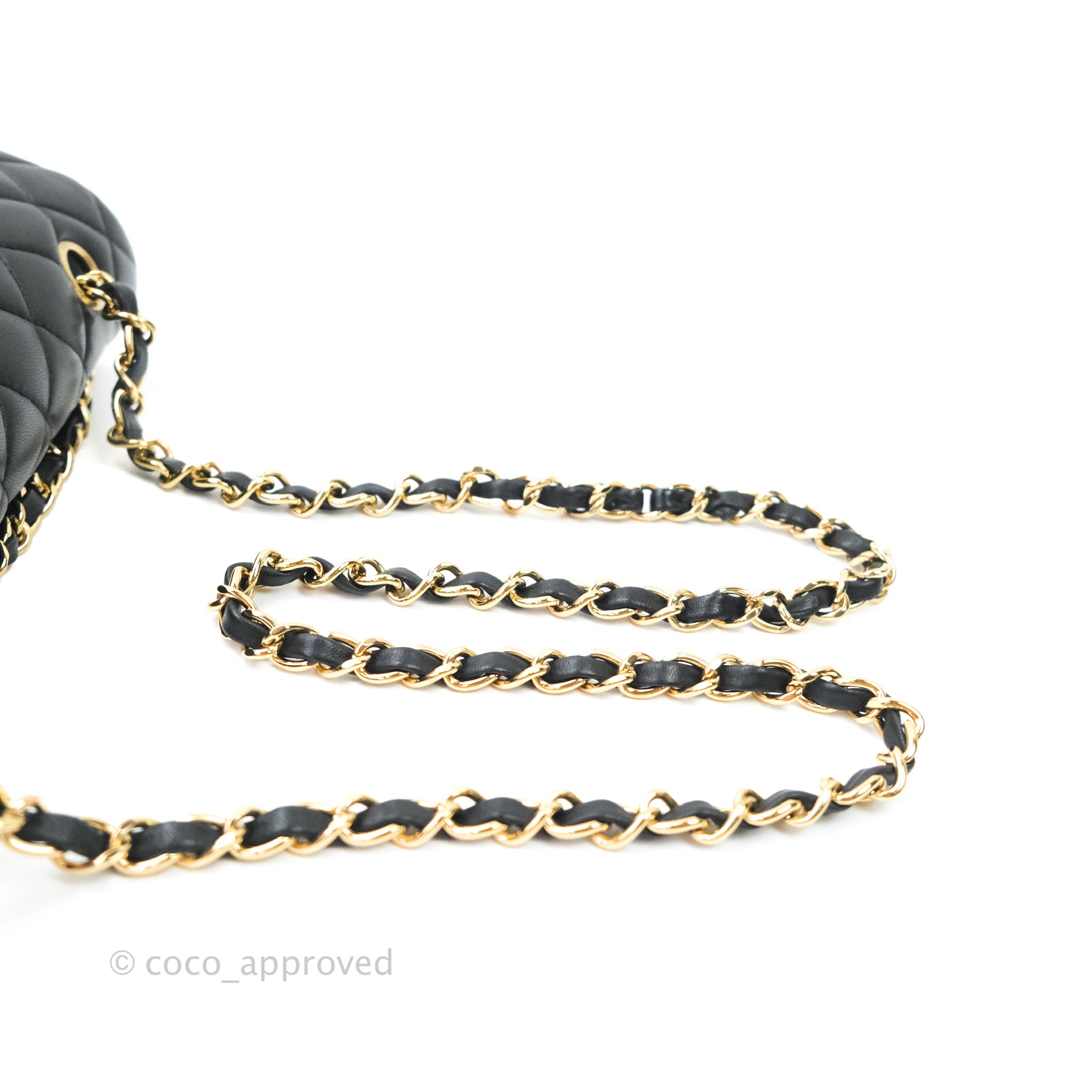 Chanel Classic Medium Double Flap Bag Black Lambskin Gold Hardware - Luxury Designer Handbag for Women, Perfect for Work, Evening Events & Special Occasions