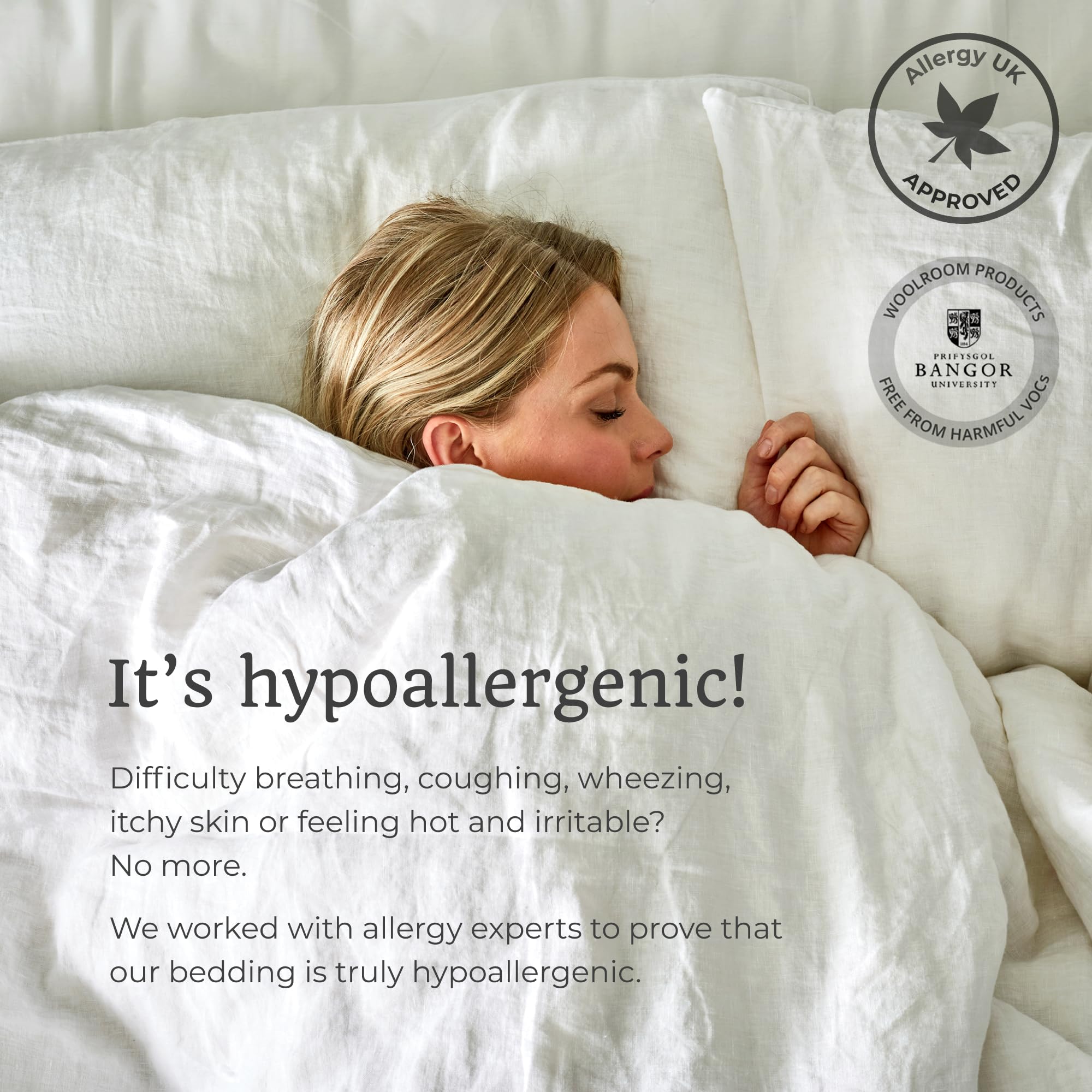 WOOLROOM Deluxe Machine Washable British Wool Comforter - Twin Size 100% Natural Hypoallergenic Down Alternative Duvet Insert | Winter Warmth for Cold Sleepers | Perfect for Allergy Sufferers & Temperature Regulation in Bedrooms