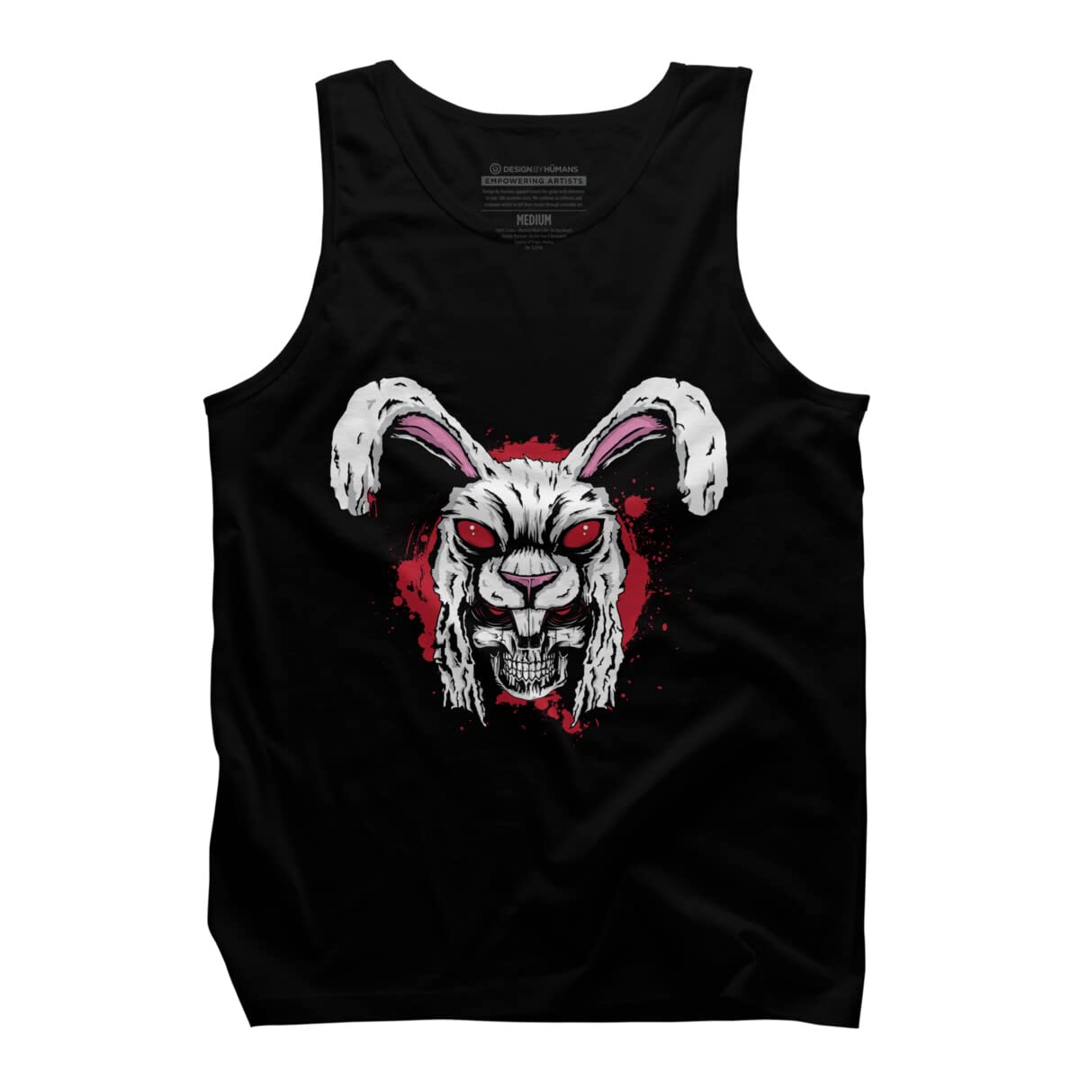 Design By Humans Men's Bunny Killer by Douglas Tank Top - Soft Cotton Graphic Tee for Casual Wear & Street Style