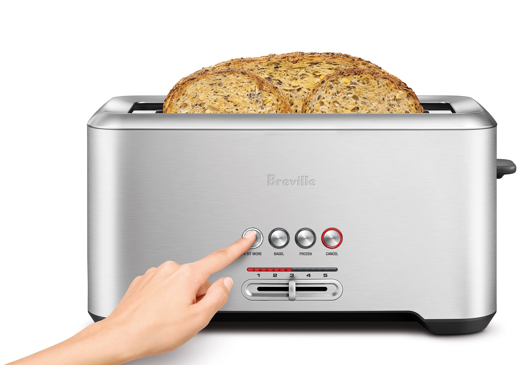 Breville BMO650SIL Compact Countertop Microwave Oven with Soft-Close Door & BTA730XL 4-Slice Toaster Set - Silver & Brushed Stainless Steel | Perfect for Small Kitchens, Apartments, and Office Break Rooms