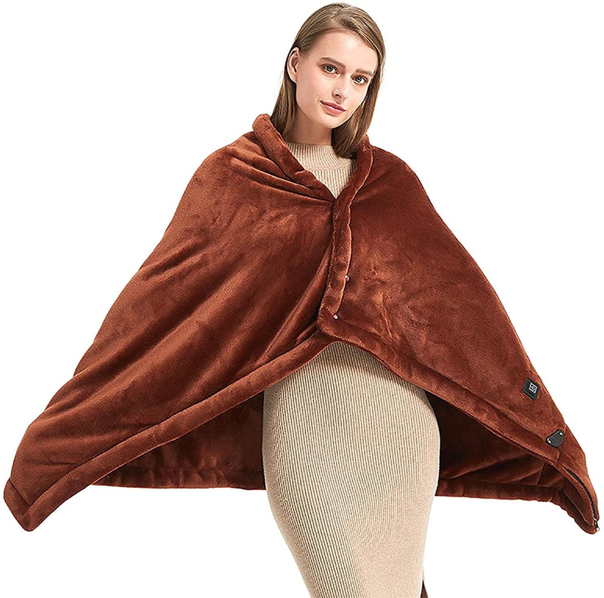 Yogafa USB Electric Heated Blanket for Women - Soft Flannel Cordless Wrap, Office & Home Use, Perfect for Lunch Break, Reading, and Relaxation - Heating Shawl & Lap Blanket