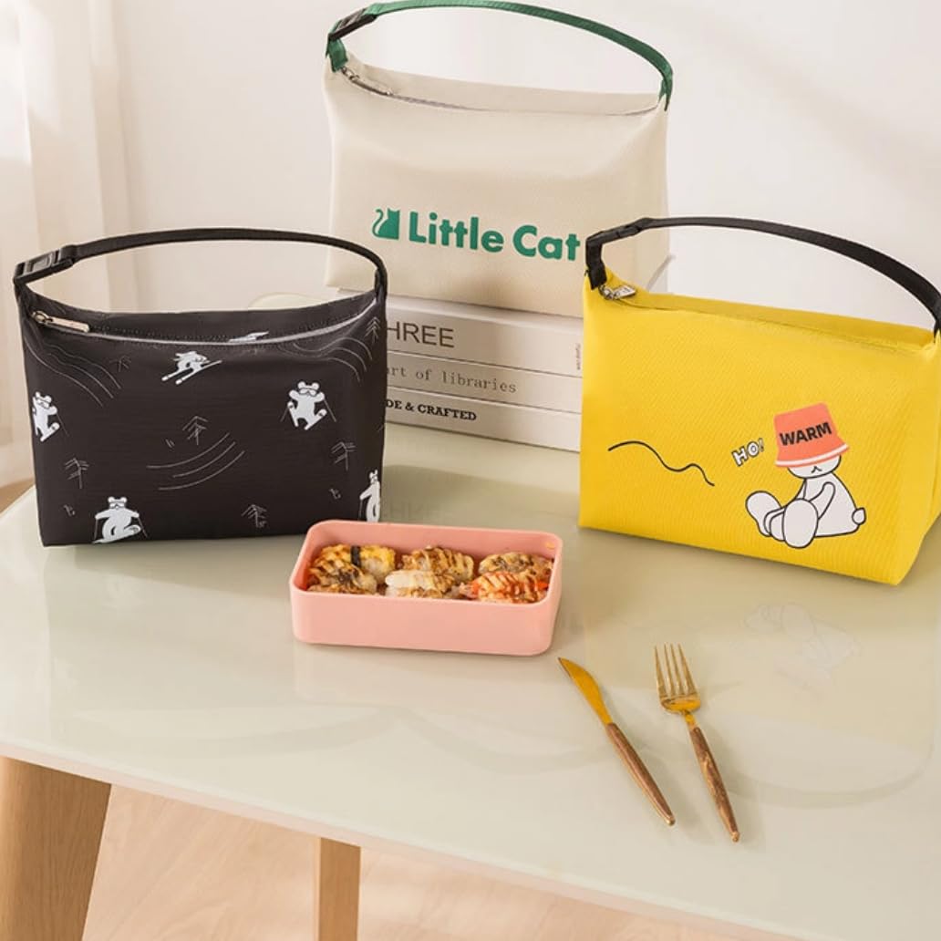 Insulated Lunch Bag for Work - Reusable Bento Cooler Tote for Women & Men - Office Lunch Box with Leakproof Design (Cream White) - Perfect for Meal Prep, Picnics & Commuting