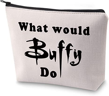 BAUNA Vampire Lover Gift - Buffy Inspired Zipper Pouch Makeup Bag for Travel & Cosmetics | Gothic Toiletry Organizer for Vampire Fans | Perfect for Conventions, Halloween & Daily Use