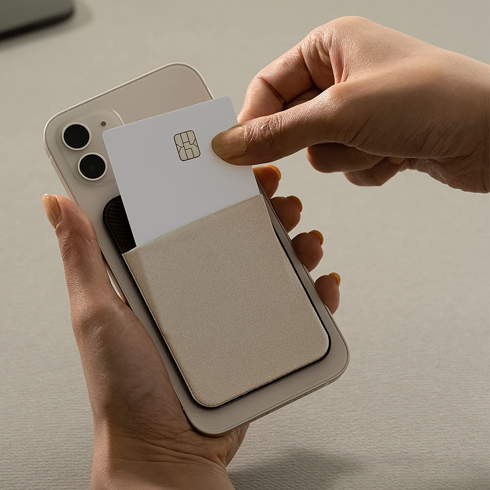 Sinjimoru Magnetic Phone Wallet - Slim Card Holder Sticker for iPhone 14/13/12 Series | Magsafe Compatible | Stick-on Back of Phone | Perfect for Credit Cards, ID & Cash | Ideal for Travel, Shopping & Daily Use