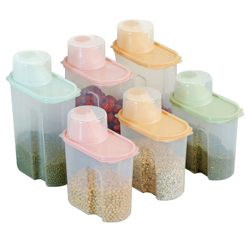 Airtight Clear Plastic Rice Storage Container with Sealed Lid - Cereal Dispenser for Grains, Candy, Coffee Beans & Dry Food | Kitchen Pantry Organization & Bulk Food Storage (Color: A)