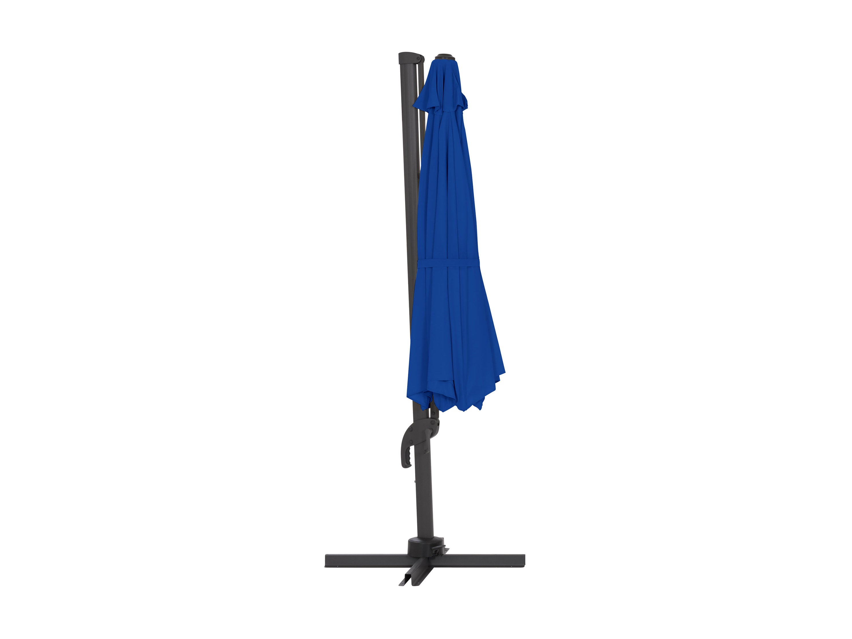 11.5ft Deluxe Offset Patio Umbrella - Cobalt Blue Outdoor Cantilever Umbrella for Poolside, Garden, and Backyard Relaxation