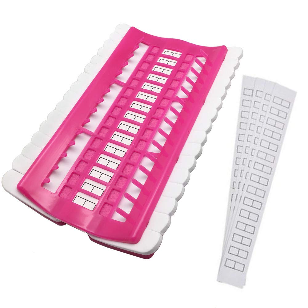 30-Slot Embroidery Floss Organizer with 4 Replaceable Paper Cards & Needle Holder - Rose Color - Perfect for Cross Stitch, Sewing Thread Storage & Craft Organization