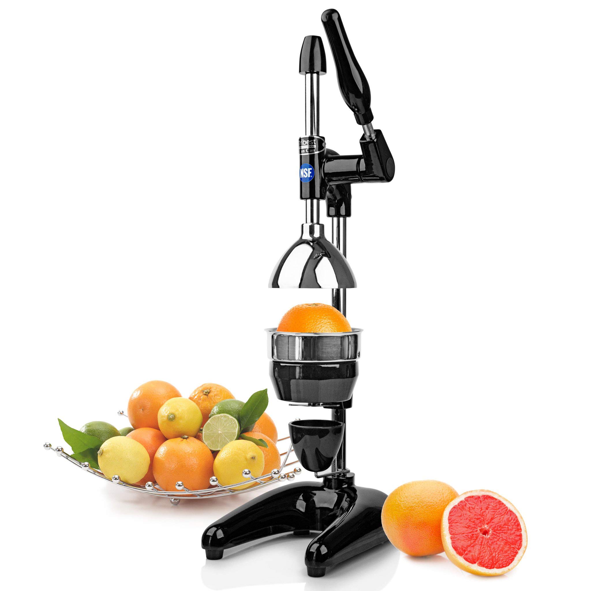 Tribest Slow Masticating Juicer for Citrus Fruits - Cold Press Technology, Black - Perfect for Healthy Juices, Detox Drinks & Smoothies at Home