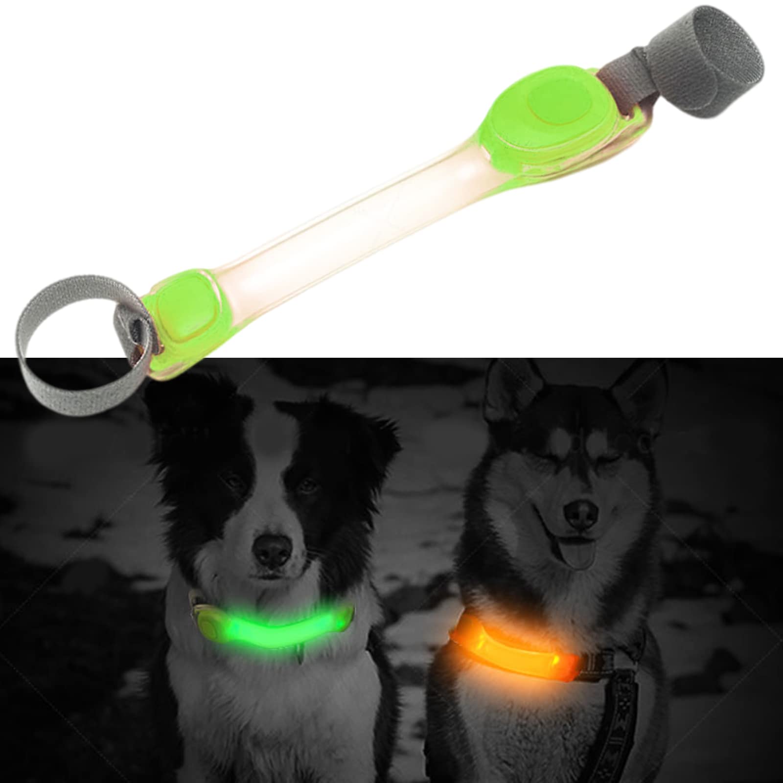 Xqpetlihai LED Dog Collar Light - Waterproof Glow in The Dark Dog Leash with Adjustable Reflective Strap for Night Walking, Jogging & Outdoor Safety (Ideal for Nighttime Pet Walks, Camping & Emergency Visibility)