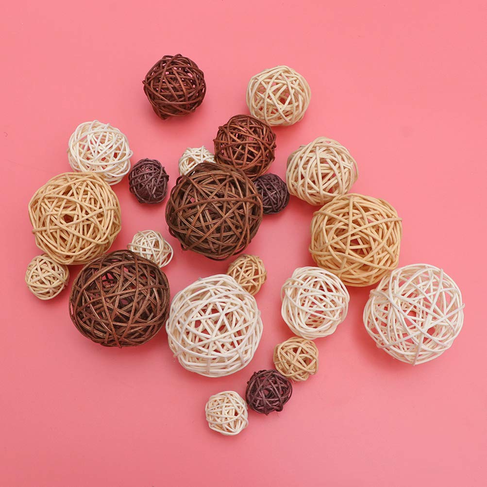 18pcs Natural Grapevine Balls for DIY Aromatherapy, Wedding Decor, Vase Filler, and Home Centerpieces - Perfect for Rustic Weddings, Boho Home Decor, and Table Scatter Arrangements