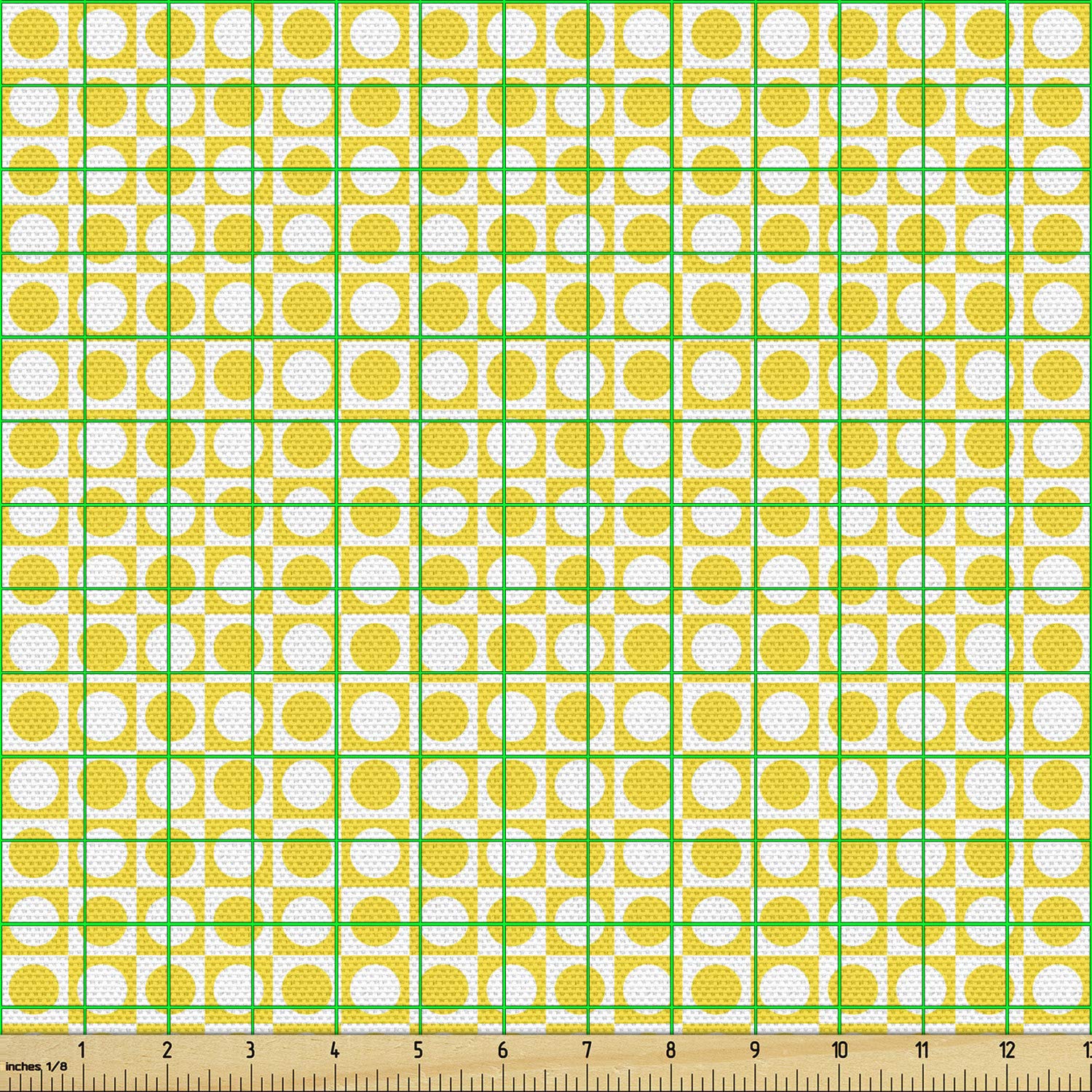 Ambesonne Yellow Fabric - Modern Geometric Print for Upholstery & Home Decor