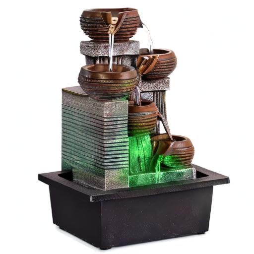5-Tiered Indoor Water Fountain with LED Lights - 12