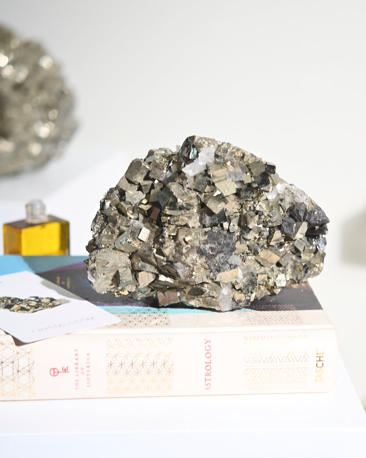 Natural Cubic Pyrite and Quartz Crystal Cluster - 7.5lbs Raw Mineral Specimen for Home Decor, Meditation, and Energy Healing | Perfect for Crystal Collectors, Feng Shui, and Spiritual Practices