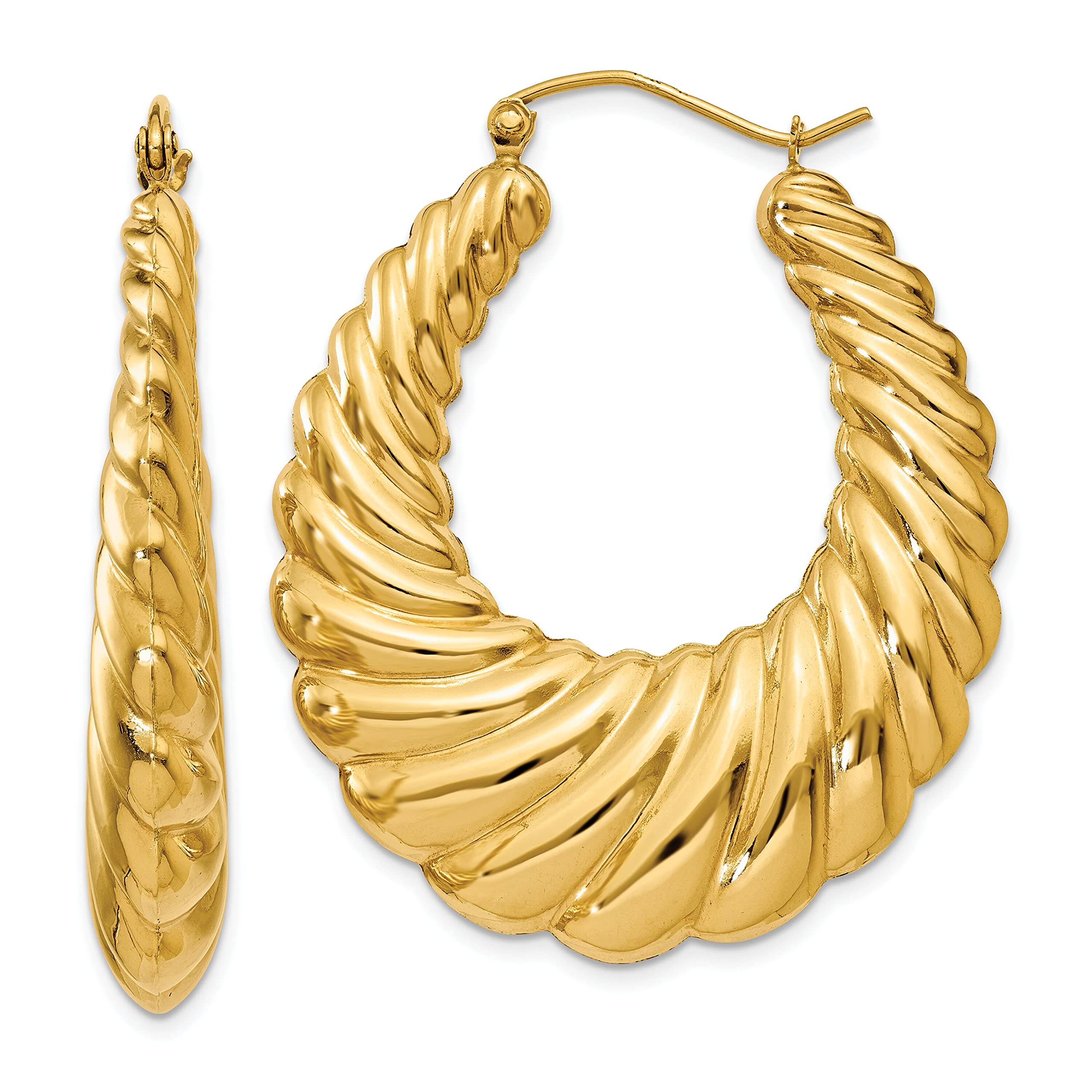 14K Yellow Gold Hoop Earrings - Classic Polished Circle Earrings for Women | Perfect for Everyday Wear, Date Nights & Special Occasions