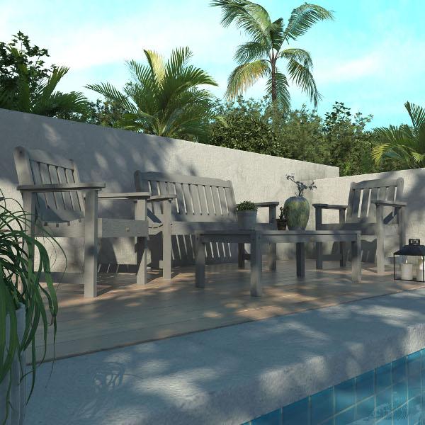 Lehigh 5-Piece Outdoor Garden Conversation Set - Patio Furniture with Cushions for Backyard, Deck, or Poolside Relaxation