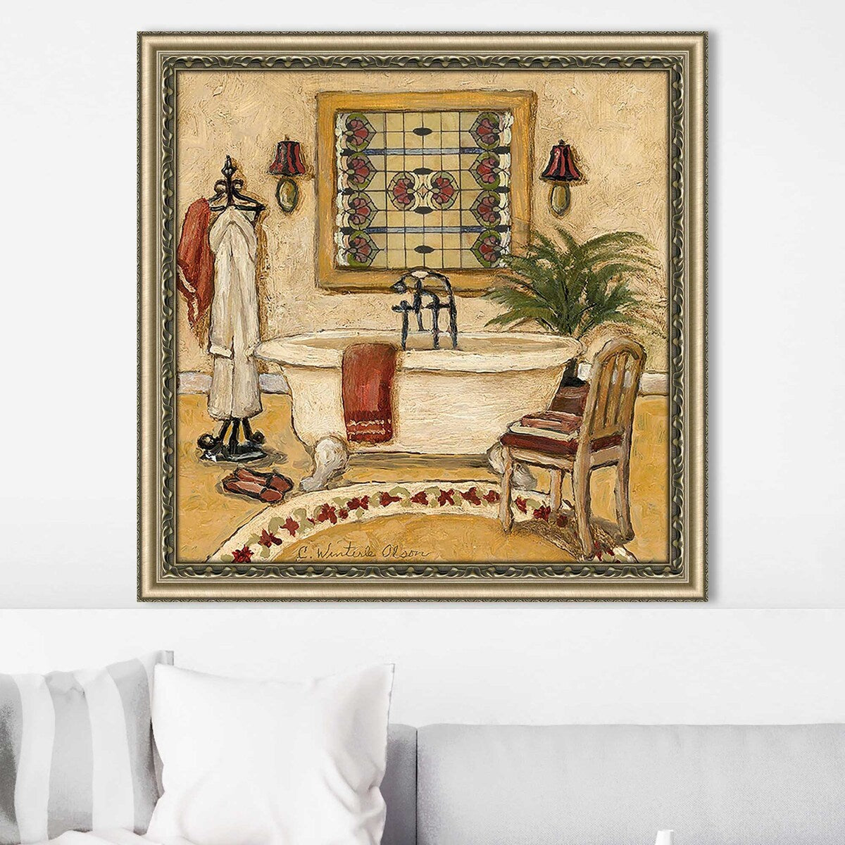 Art Deco Bath II Print on Acrylic - Modern Wall Art Decor for Living Room, Bedroom & Office - Waterproof & Durable Home Decoration