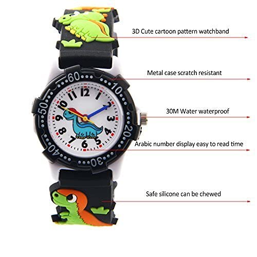 ELEOPTION Kids Watch for Girls Boys - Analog Digital Waterproof Toddler Watch with 3D Cute Cartoon Design, Soft Silicone Strap - Perfect Birthday Gift for School, Playtime & Outdoor Activities