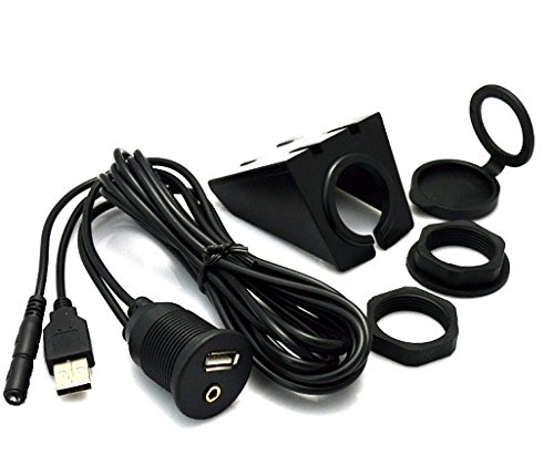 BTD Bluetooth Extension Dongle & 35MDN AUX Cable Kit - Dash Mount USB/Aux Extension with Trim Removal Tools (4-Piece Car Audio Accessory Bundle) - Perfect for Car Stereo Upgrades & Hands-Free Calling