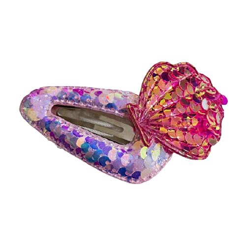 Sparkly Hair Clips for Girls - 6 Pack Sequin & Seashell Hairpins - Cute Hair Accessories for School, Parties & Everyday Styling