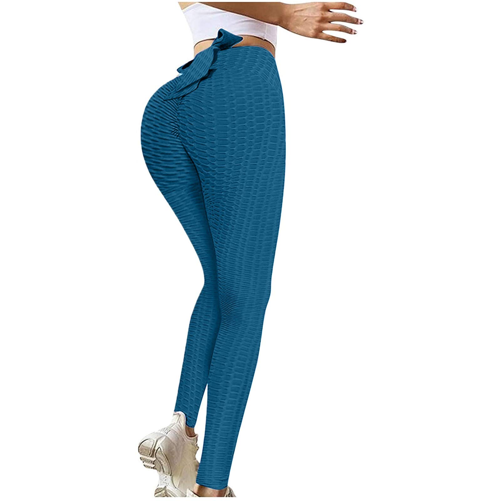 HUERTOP Women's High Waist Tummy Control Leggings - Camo Print Full Length Yoga Pants for Fitness, Workout & Everyday Wear | Solid Color Tight Activewear for Running, Gym & Lounge
