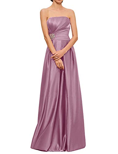 Elegant A-Line Strapless Beaded Mother of The Bride Dress - Formal Evening Gown for Weddings, Prom & Special Occasions