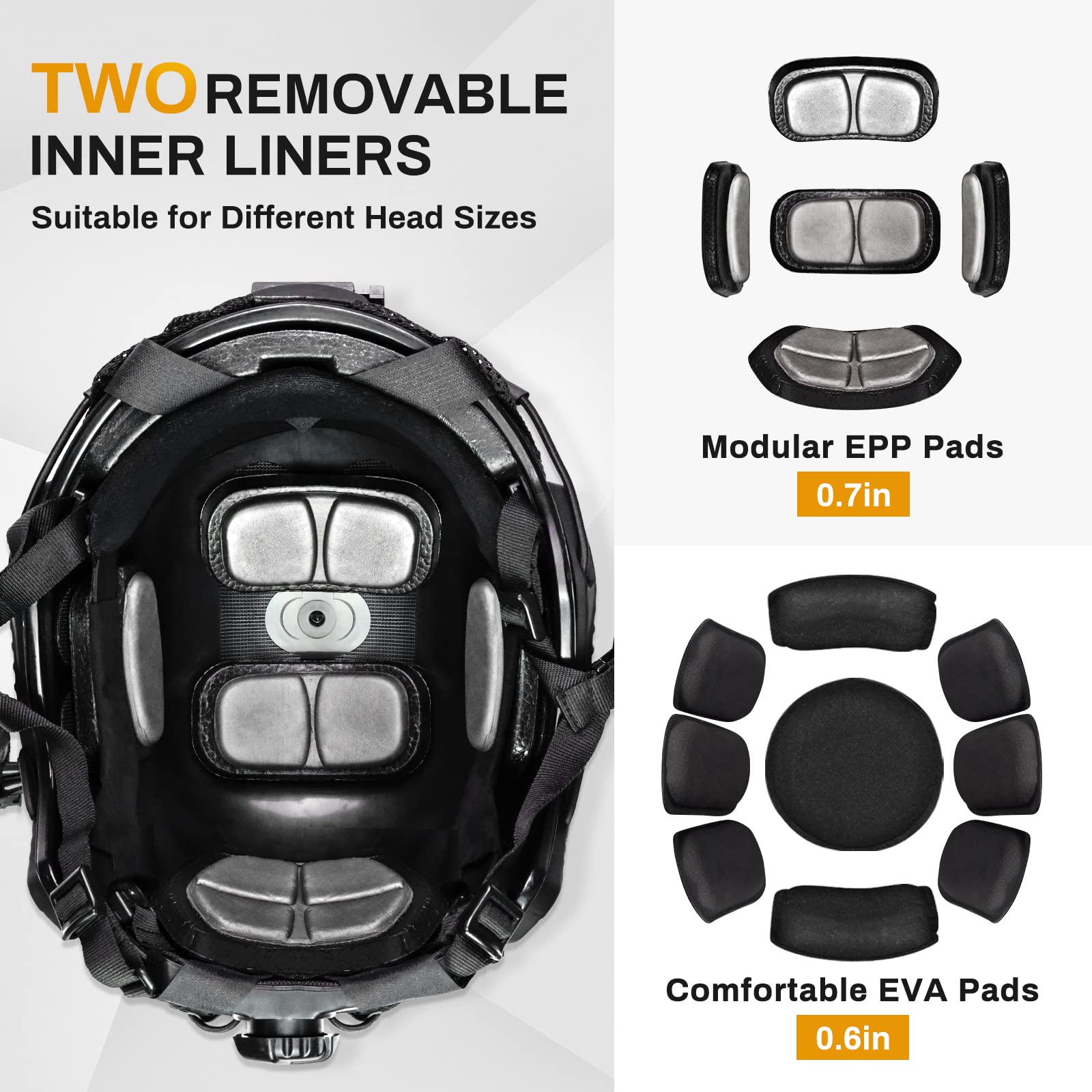 TacSnake Tactical Airsoft Paintball Fast Helmet with Removable Cover - PJ Style Military Helmet with NVG Mount for Airsoft, Paintball & Outdoor Activities