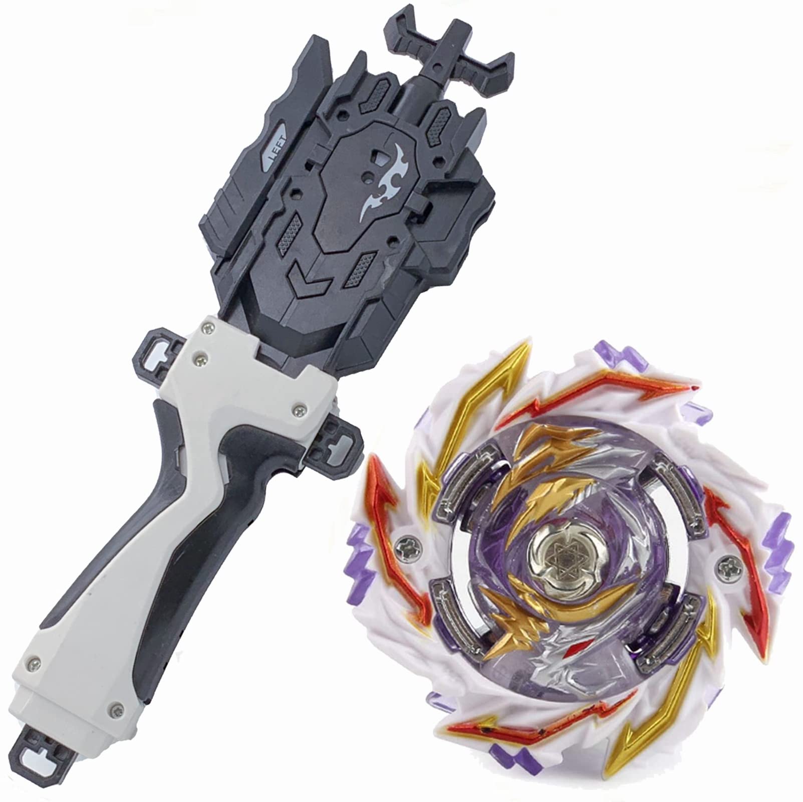 Metal Fusion Beyblade Burst SuperKing B-170 Abyss Diabolos 5F'1S Battle Top Toy Set with Left & Right Spin String Launcher Grip - Premium Collectible Spinning Blade for Competitive Battles & Kids Play