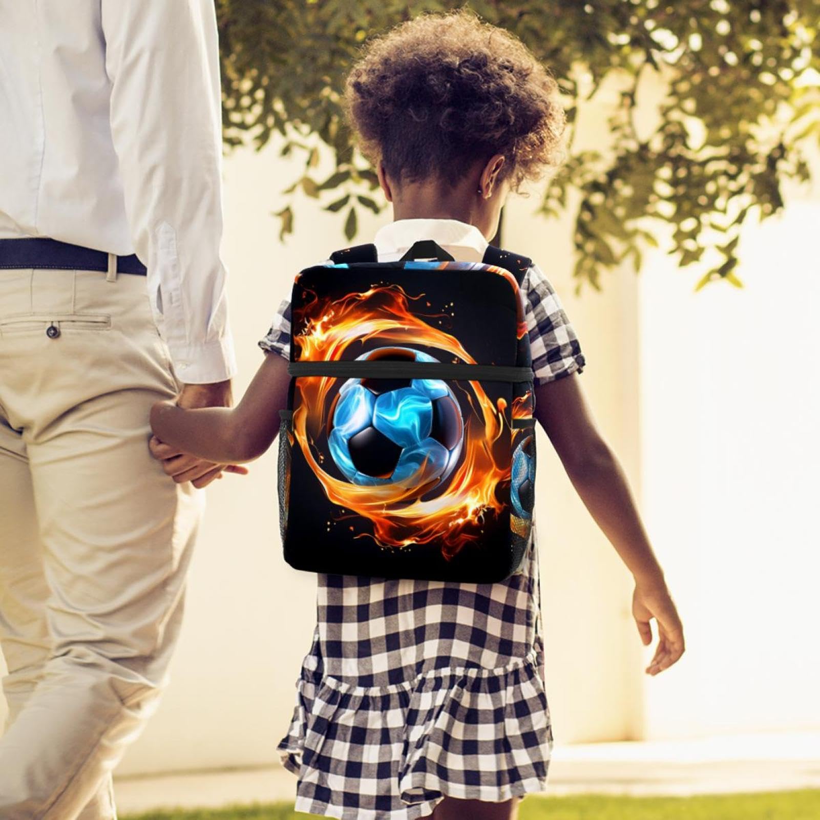 Best Travel & Work Backpack - Durable Flaming Football Design for Commuting, Hiking & Outdoor Adventures
