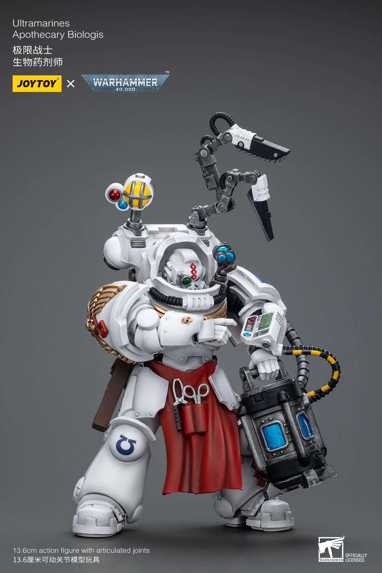 JOYTOY 1/18 Warhammer 40K Ultramarines Apothecary Biologis Action Figure - Reissue Collectible Model for Tabletop Gaming & Display