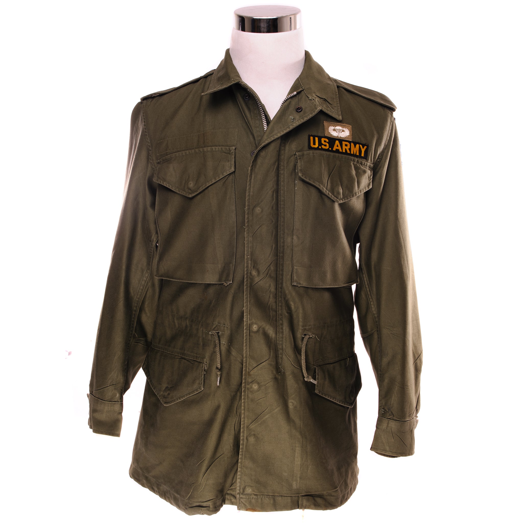 Vintage US Army M-1951 M51 Field Jacket - Korean War Era Small Regular Size with Patches | Military Surplus Outerwear for Reenactment & Collectors