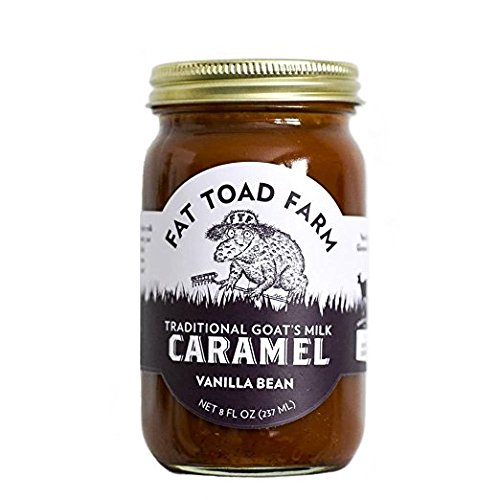Fat Toad Farm Traditional Goat's Milk Caramel Sauce - Vanilla Bean Flavor, 8oz Jar, Gluten Free Cajeta - Perfect for Dessert Topping, Ice Cream, Coffee & Baking