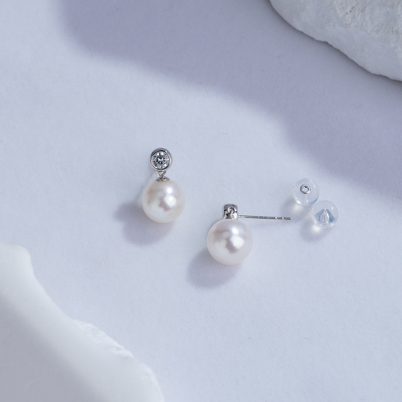 18K Gold Freshwater Pearl Earrings for Women - Elegant Stud or Dangle Pearl Jewelry Gift for Wedding, Anniversary & Special Occasions