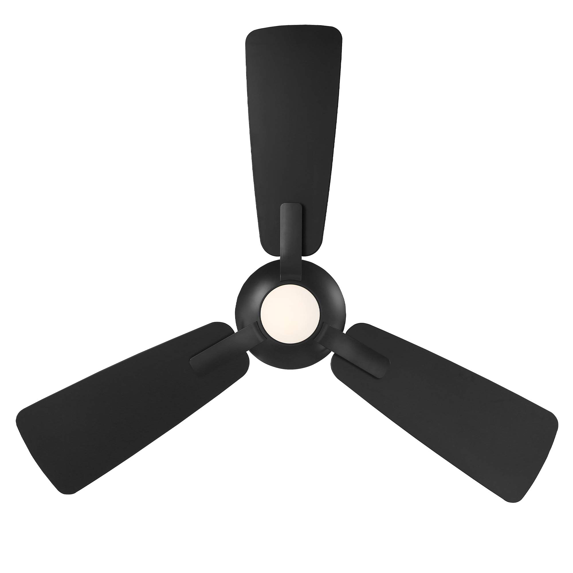 Mykonos 52-Inch Smart Ceiling Fan with 3000K LED Light Kit, Matte Black, Remote Control, Alexa & Google Assistant Compatible, Perfect for Living Room, Bedroom, and Patio