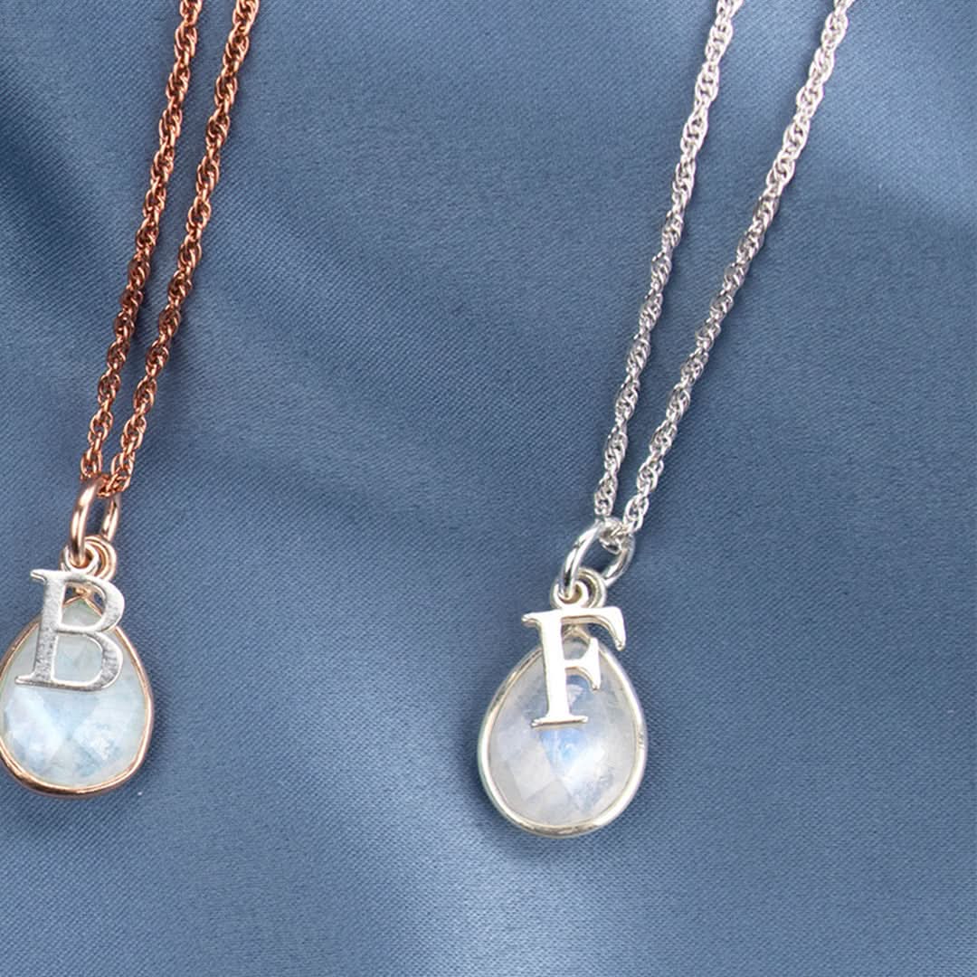 Moonstone Charm Necklace in Sterling Silver - June Birthstone Jewelry for Women | Perfect Gift for Birthday, Anniversary & Special Occasions