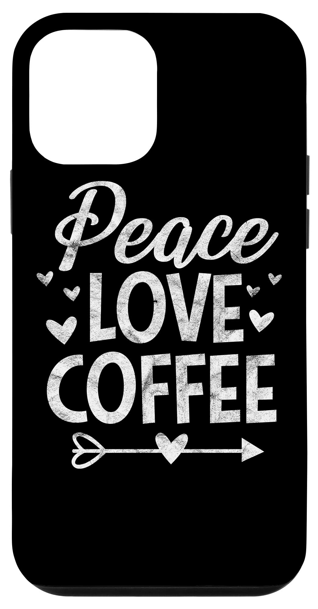 Funny iPhone 12 Mini Case with Peace Love Coffee Design - Perfect Gift for Coffee Lovers, Office Use & Daily Protection