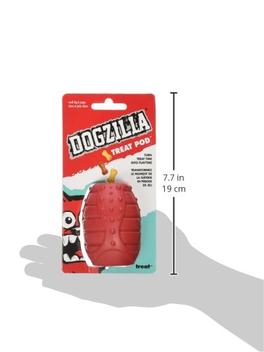 Dogzilla Treat Pod Toy for Small Dogs - Interactive Chew Toy with Treat Dispenser, Red - Perfect for Training, Boredom Relief & Dental Health
