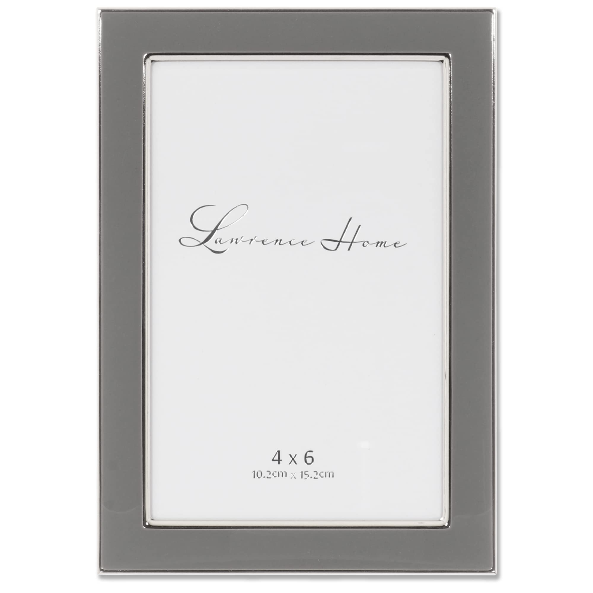 Lawrence Frames 4x6 Gray Metal and Enamel Picture Frame - Perfect for Home Decor, Office Display & Gift Giving