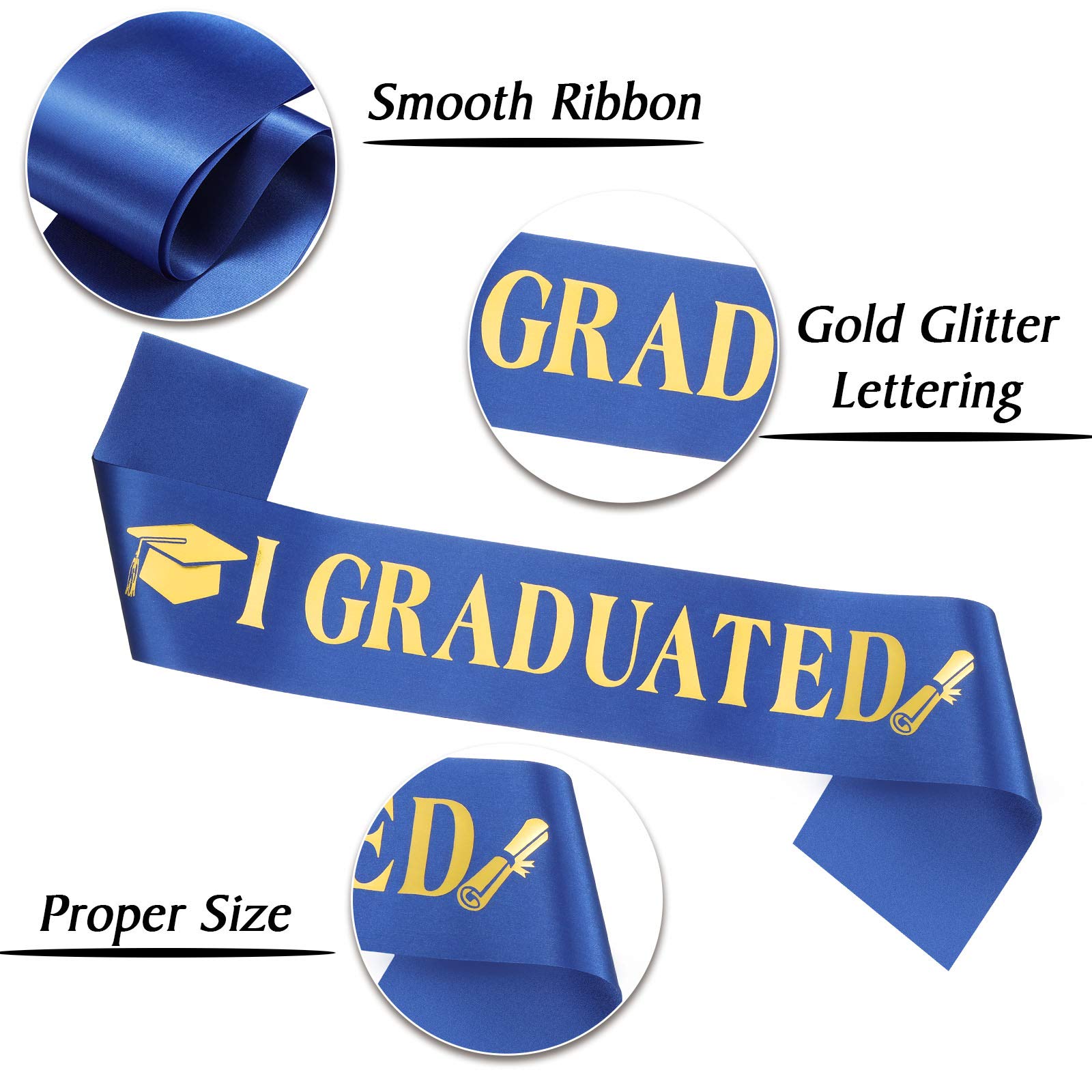 Chuangdi 2024 Graduation Satin Sash & Rhinestone Tiara Crown Set - Elegant Party Decor for Graduation Ceremony, Prom, Birthday Celebration