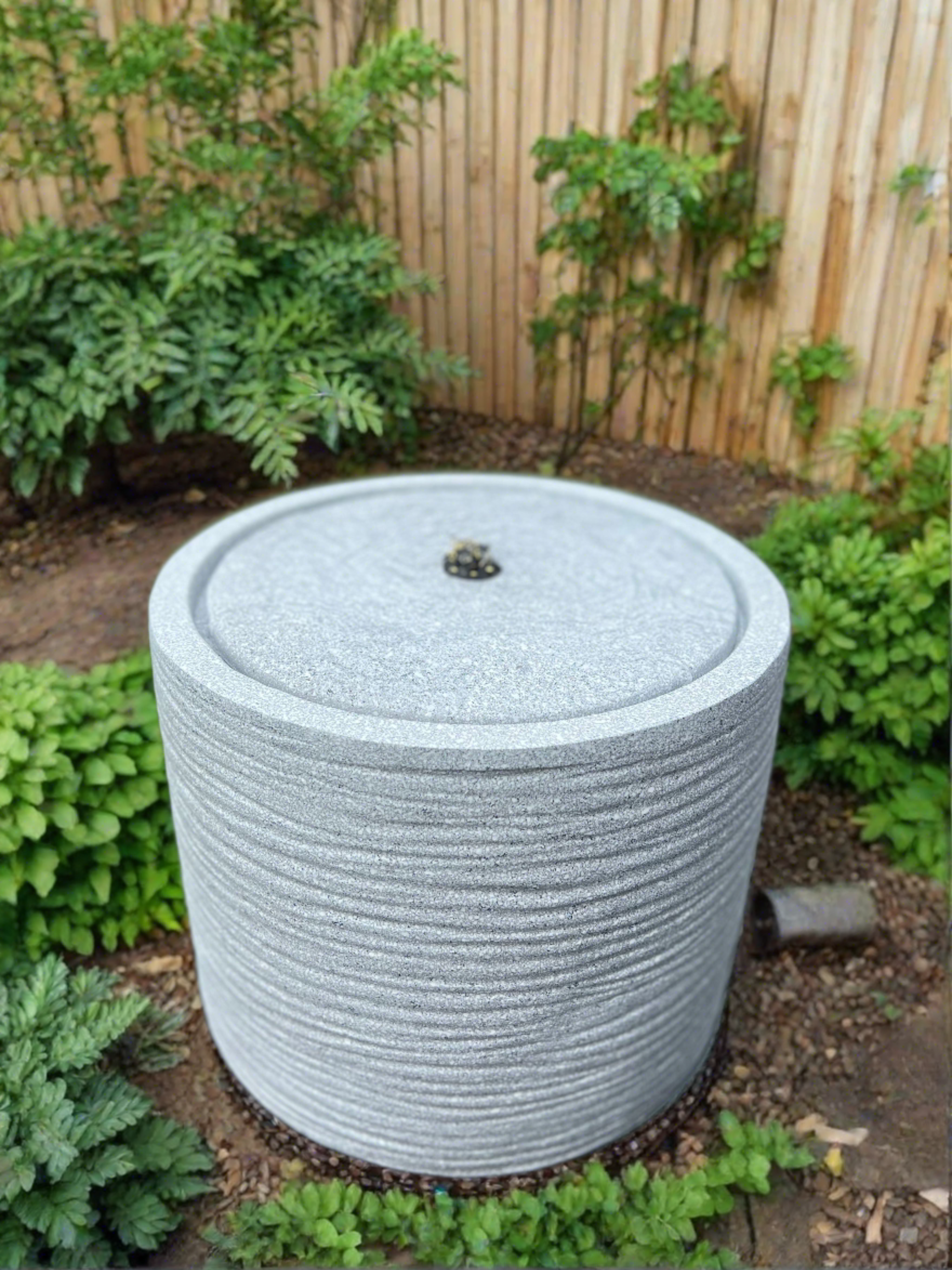Solar Powered Round LED Water Fountain with Light Grey Finish - 36x36x28cm Outdoor Garden Decor for Patio, Yard & Landscape Design