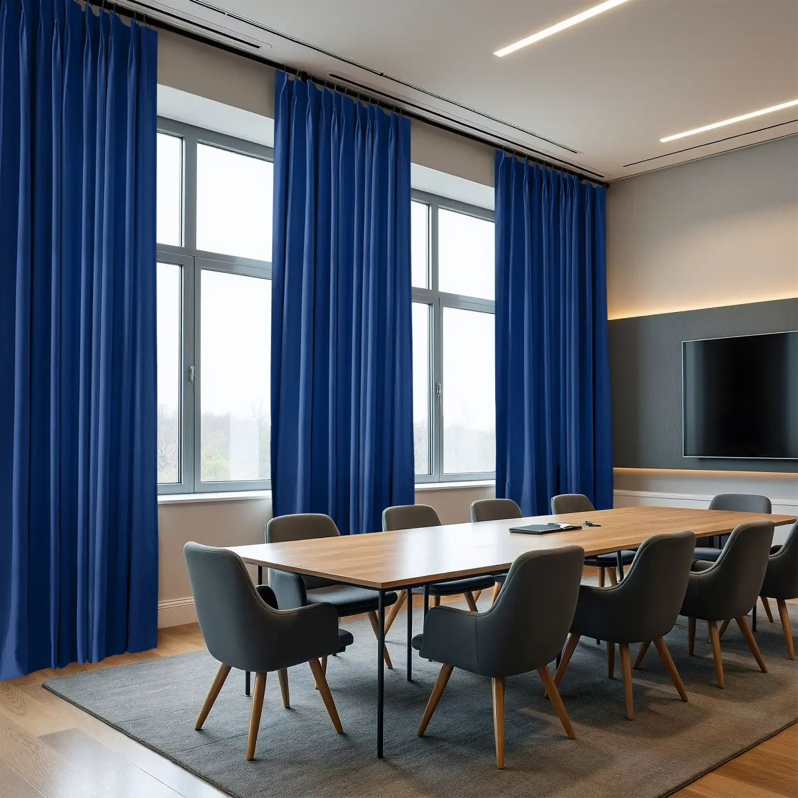 Flame Retardant Pleated Curtains - Fireproof & Heat Resistant for Home Safety - Perfect for Living Room, Bedroom & Office Decor