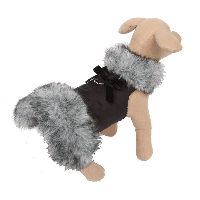 Luxury Velvet Bow Black Tip Silver Fox Fur Coat for Women - Elegant Winter Outerwear for Parties & Special Occasions