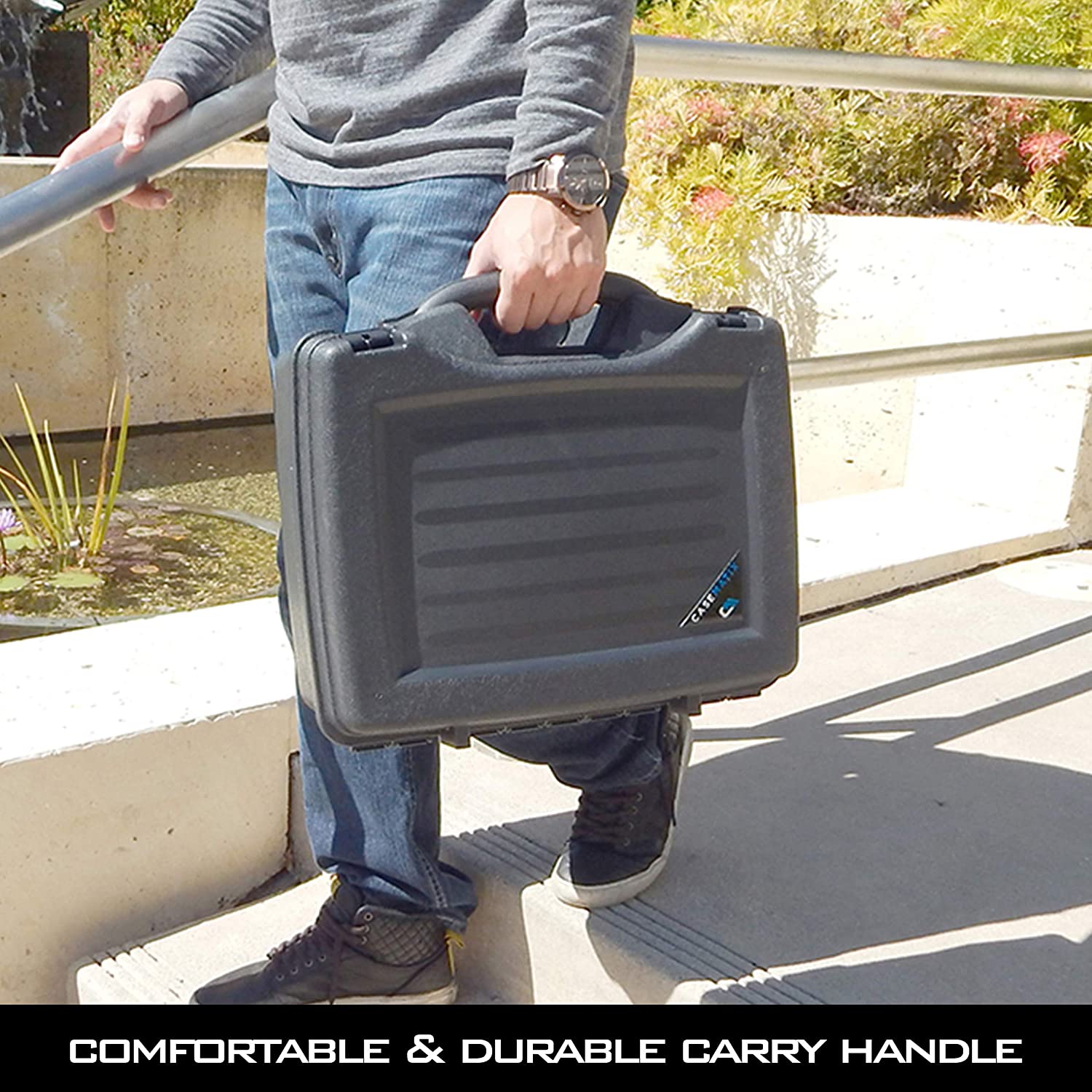 CASEMATIX Miniature Storage Hard Shell Figure Case - 80 Slot Customizable Foam Organizer for Warhammer 40k, DND, Tabletop Games | Protective Travel & Display Case for Miniature Figurines Collection