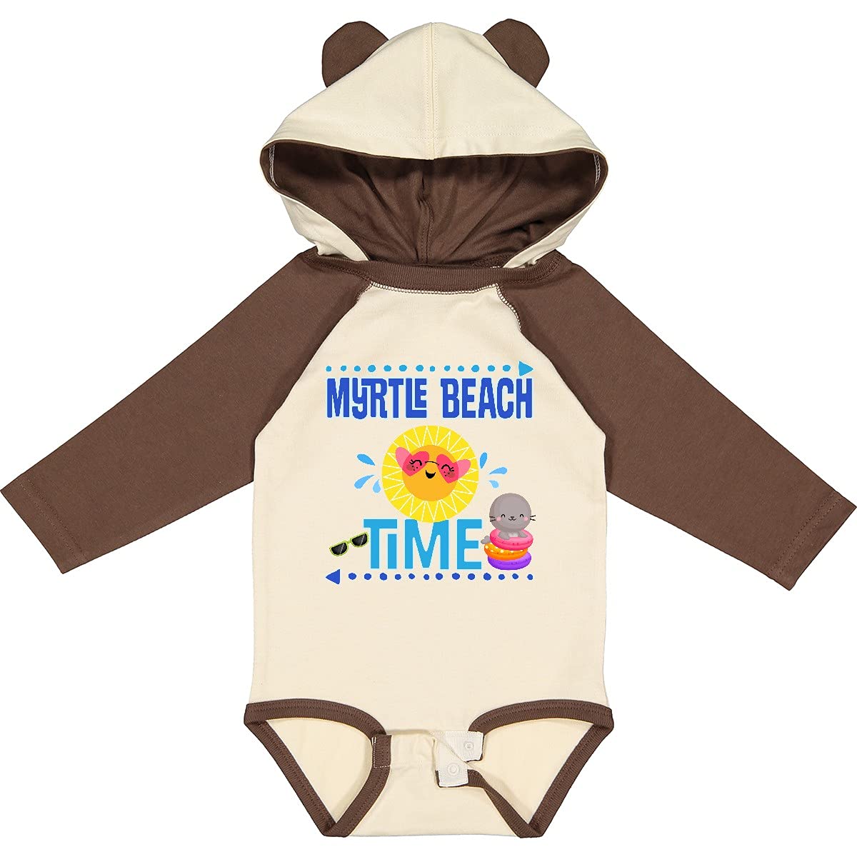 Inktastic Myrtle Beach Vacation Time Long Sleeve Baby Bodysuit - Soft Cotton Creeper for Newborns & Infants - Perfect for Beach Trips, Family Photos & Casual Outings